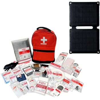 YRSB-M100+YBG-30BB 防災セット 防災士監修 一次避難用 25L相当 災害対策30点セット ソーラーパネル付き YAMAZEN(山善) 72827390