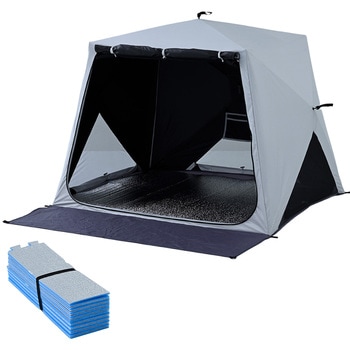 PATCW-150(BEB)+YZAG-160 傘みたいに広げるだけ パッとサッとサンシェード キューブ フルクローズ メッシュ YAMAZEN(山善) 72855889