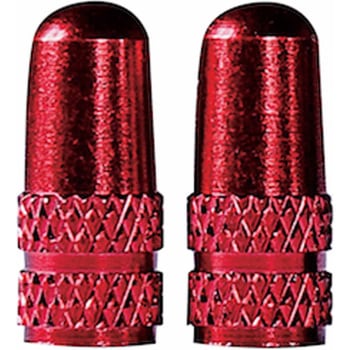 バルブアルミキャップ 仏式 レッド 2個/セット AVEDIO(エヴァディオ)