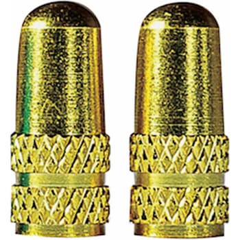 バルブアルミキャップ 仏式 ゴールド 2個/セット AVEDIO(エヴァディオ)