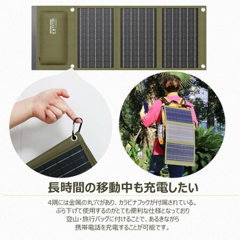 急速充電も可能!40W ハイパワー 折り畳みソーラーパネル A4サイズ GOODGOODS(グッド・グッズ)