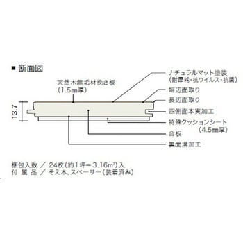 ライブナチュラルプレミアム L45 ナチュラルマット塗装 床暖用 朝日