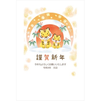 TK643-30 お年玉付き年賀状2022寅 ファミリーデザイン プリプレスセンター 72923209