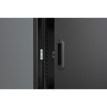 壁面スチール収納 D450 ブラック 引違スチール戸 H2100 ノーブランド