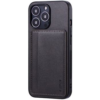 iPhone 13 Pro ポケット兼スタンド付PUレザーケース「SHELL CARD」 薄型 ストラップホール付 LEPLUS