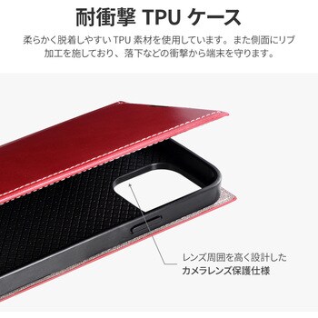 LP-IL21PRIRD iPhone 13 Pro Max 薄型PUレザーフラップケース「PRIME