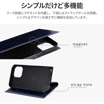 iPhone 13 Pro Max 薄型PUレザーフラップケース「PRIME」 手帳型 耐衝撃 カメラレンズ保護 スタンド機能 ストラップホール付 LEPLUS