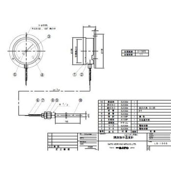 壁掛型隔測温度計(アクリル板仕様) 佐藤計量器製作所