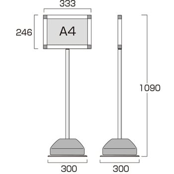屋外ポールサインスタンド 常磐精工 ポスタースタンド 【通販モノタロウ】