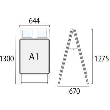 ポスターグリップスタンド看板カタログケース付(屋内用) 常磐精工