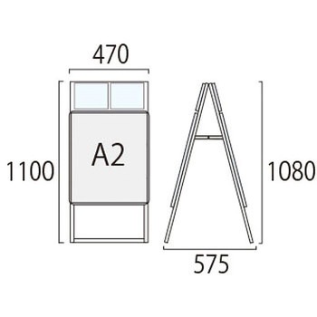 ポスターグリップスタンド看板カタログケース付(屋内用) 常磐精工