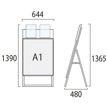 ポスターグリップスタンド看板カタログケース付(屋外用) 常磐精工
