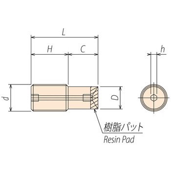 クーラントタイプ 調節ネジ クーラントシールパッド付バックアップスクリュー マンヨーツール