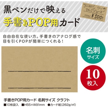 16-1753 手書きPOP用カード 名刺サイズ 1冊(10枚) ササガワ 【通販 