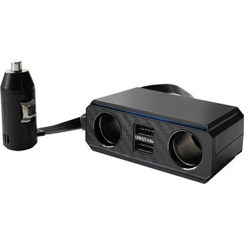フラットコード2連セパレートソケット 2リバーシブルUSB自動判定 4.8A カシムラ