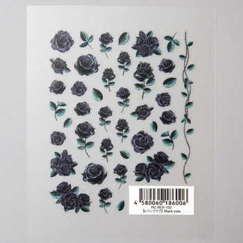 レジン用シール  Black rose 【両面】 イングカワモト