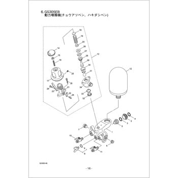 107238 GS305EB 動力噴霧機 チョウアツベン、ハキダシベン部品