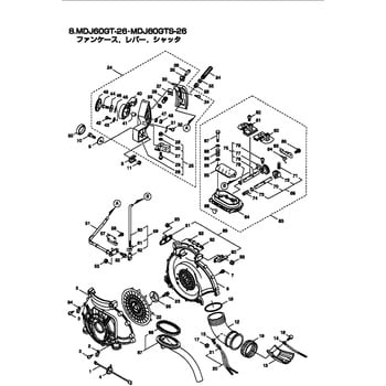 117868 DKJ60GT-26 ファンケース，レバー，シャッタ部品 フアンケースE