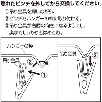 W-434 金具付き替えピンチ レック(LEC) 10個入 【通販モノタロウ】