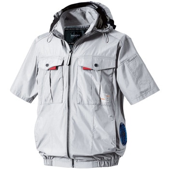 V1217 サイドファン半袖フードジャケット 快適ウェア 73404321