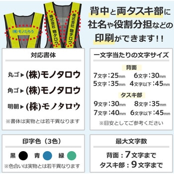 【名入れ】安全反射ベスト 背+たすき名入れ モノタロウ