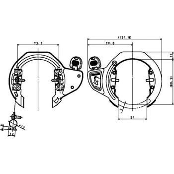 リバーシブルシリンダーキー サークル錠 NC-105 NIKKO(ニッコー)[陶器]