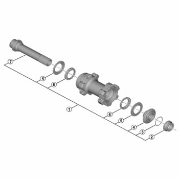 Y07B98010 Y07B98010 WH-RX31-F12 ハブ軸組 1個 SHIMANO(シマノ) 【通販モノタロウ】