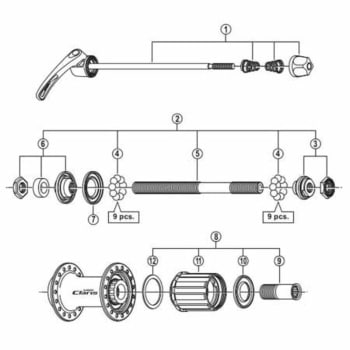 Y3E098010 FH-3500 ハブ軸組 SHIMANO(シマノ)