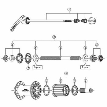 Y3E098030 FH-3500 左ロックナットユニット - SHIMANO(シマノ)