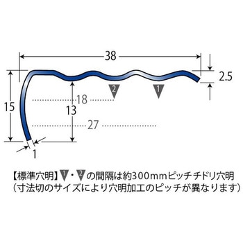 アシステップ 階段滑り止め ステンレス製ノンスリップ タイヤなし 塩ビタイル・長尺シート用 12-38 アシスト