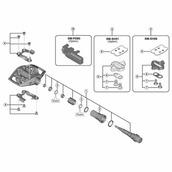 Y41P98020 ペダル軸組立品 (左・B.C.9/16×20山/ブラック) - SHIMANO(シマノ)