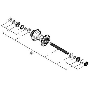 Y4CH98040 Y4CH98040 ハブ軸組立品 (軸長108mm/ 玉間100mm) 1個