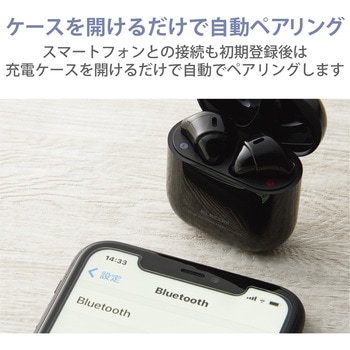 ワイヤレスイヤホン Bluetooth セミオープン 超小型 エレコム