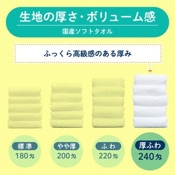 【名入れ】国産白ソフトタオル240枚(のし紙のみ名入れ) レスタス