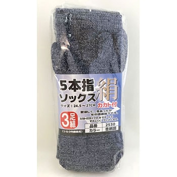 STAR WORKS 絹カカト付5本指ソックス3足組 高田商事