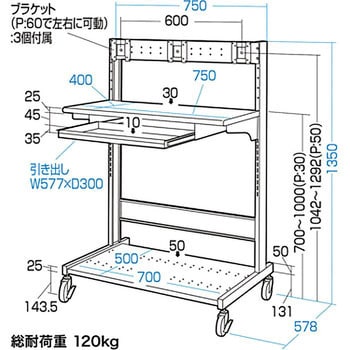 RAC-LC750N 液晶モニタラック 1台 サンワサプライ 【通販モノタロウ】