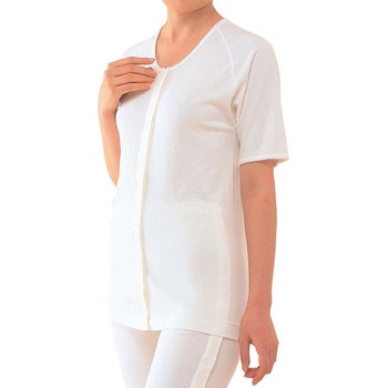 ワンタッチ肌着 婦人用 前開き5分袖 神戸生絲