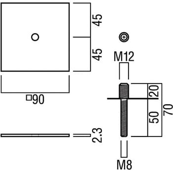 UT-A27-P 床付け戸当りOAフロア用サポートプレート UNION(ユニオン) 高さ2.3mm UT-A27-P - 【通販モノタロウ】