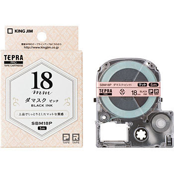 SBM18P Pテープマットラベル模様ダマスク黒文字 キングジム 73668534