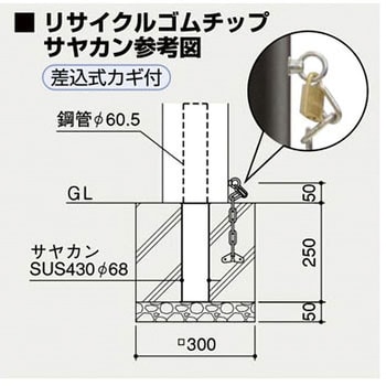 リサイクルボラードゴムチップ RB-401 サンポール ポール型 【通販