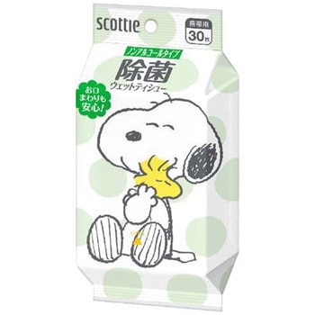 スコッティ ウェットティシュー 除菌 ノンアルコールタイプ スヌーピー 日本製紙クレシア
