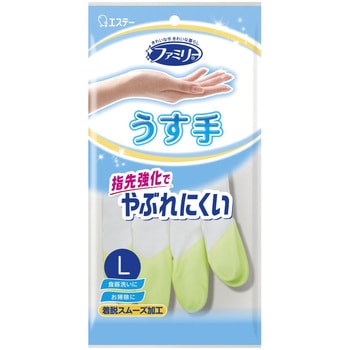 ファミリー ビニールうす手 指先抗ウイルス加工 エステー