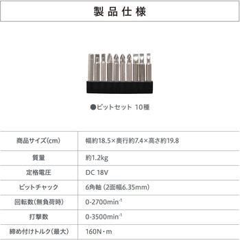 【本格DIYに!】軽量充電式インパクトドライバ 18V コードレスタイプ アイリスオーヤマ