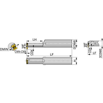 タンガロイ 端面溝入れ加工用バイト CFGTR/L-S/D(品番:CFGTL2020-5SB