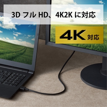 HDMIケーブル 4K対応 ハイスピード やわらか イーサネット対応 RoHS ブラック エレコム