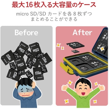 SD/microSDカードケース(耐衝撃) エレコム