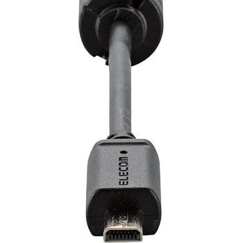 USBケーブル デジカメ用 ミニ8pin平型タイプ フェライトコア ブラック
