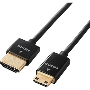 HDMIケーブル miniHDMI-HDMI 4K対応 スーパースリム デジカメ用 ブラック エレコム