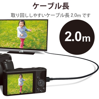 HDMIケーブル microHDMI-HDMI 4K対応 スーパースリム デジカメ用 エレコム