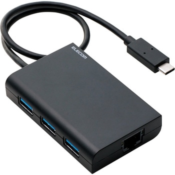有線LAN アダプタ USB3.1 USBハブ付 3ポート ケーブル長 30cm EU RoHS指令準拠(10物質) エレコム